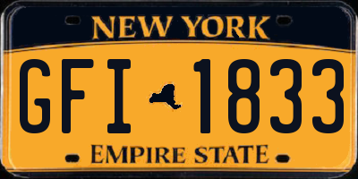 NY license plate GFI1833