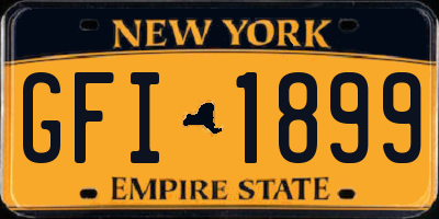 NY license plate GFI1899