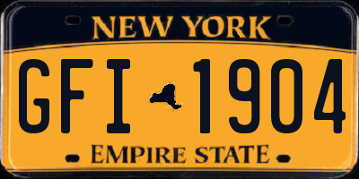 NY license plate GFI1904