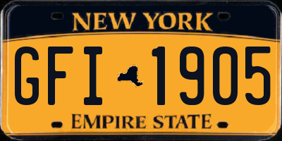 NY license plate GFI1905