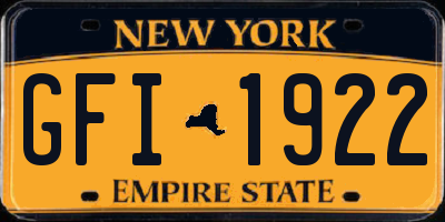 NY license plate GFI1922