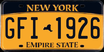 NY license plate GFI1926