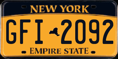 NY license plate GFI2092