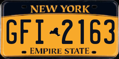 NY license plate GFI2163