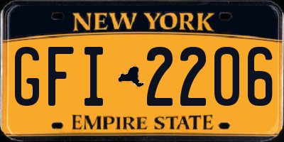 NY license plate GFI2206