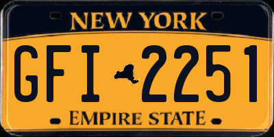 NY license plate GFI2251