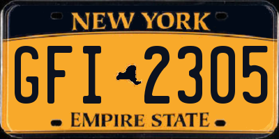 NY license plate GFI2305