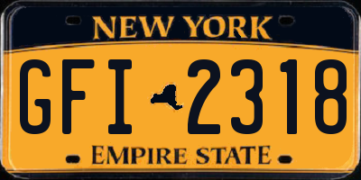 NY license plate GFI2318