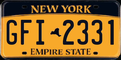 NY license plate GFI2331