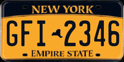NY license plate GFI2346