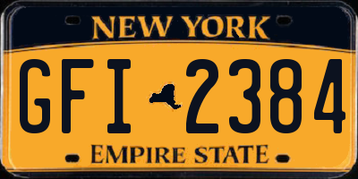 NY license plate GFI2384