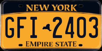 NY license plate GFI2403