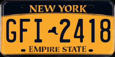 NY license plate GFI2418