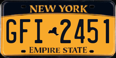NY license plate GFI2451