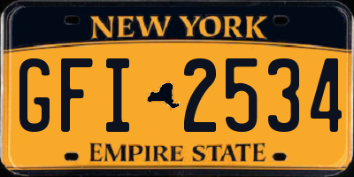 NY license plate GFI2534