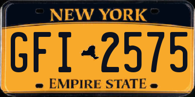 NY license plate GFI2575