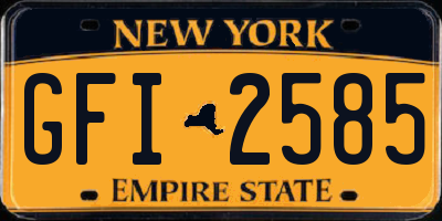 NY license plate GFI2585