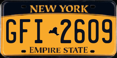 NY license plate GFI2609