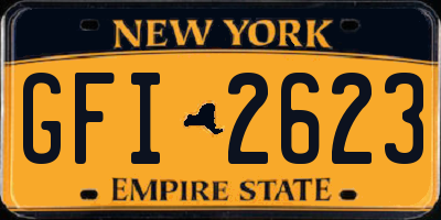 NY license plate GFI2623