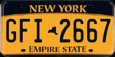 NY license plate GFI2667