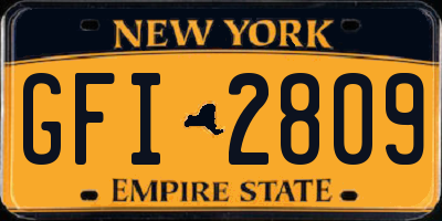NY license plate GFI2809