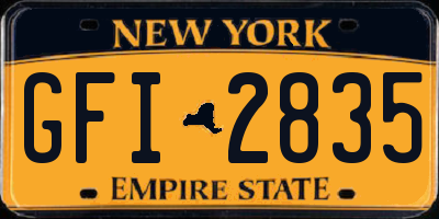 NY license plate GFI2835