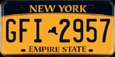 NY license plate GFI2957