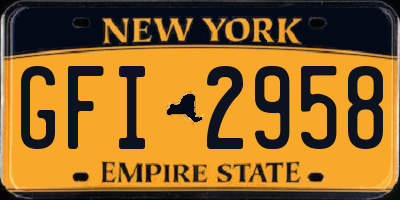 NY license plate GFI2958
