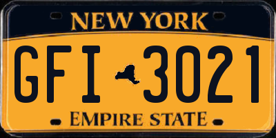 NY license plate GFI3021