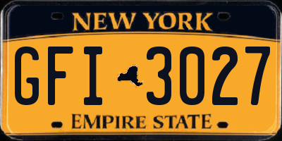NY license plate GFI3027