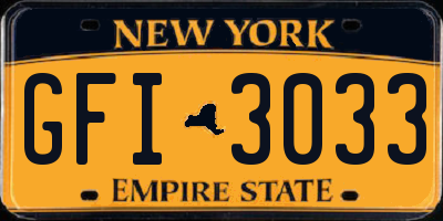 NY license plate GFI3033