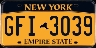 NY license plate GFI3039