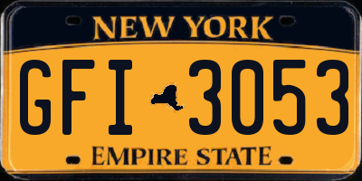 NY license plate GFI3053