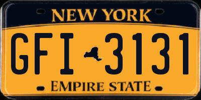 NY license plate GFI3131