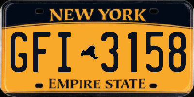 NY license plate GFI3158
