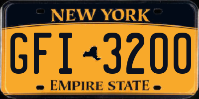 NY license plate GFI3200