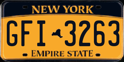 NY license plate GFI3263