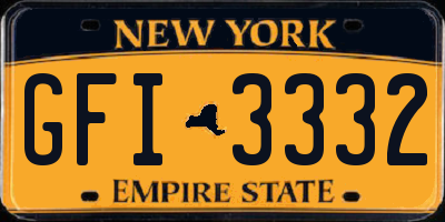 NY license plate GFI3332