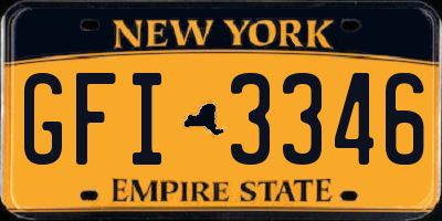 NY license plate GFI3346