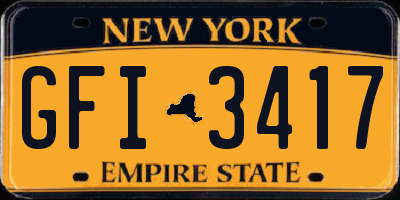 NY license plate GFI3417