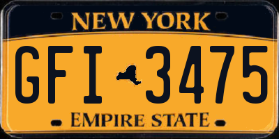 NY license plate GFI3475