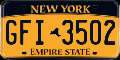 NY license plate GFI3502