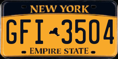 NY license plate GFI3504