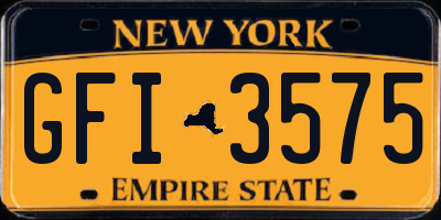 NY license plate GFI3575