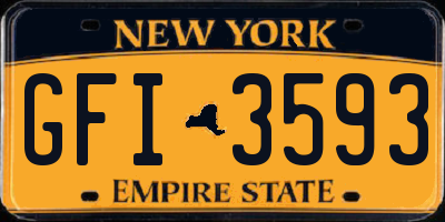 NY license plate GFI3593