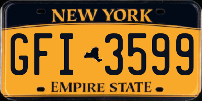 NY license plate GFI3599