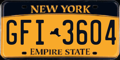 NY license plate GFI3604