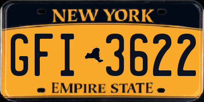 NY license plate GFI3622