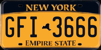NY license plate GFI3666
