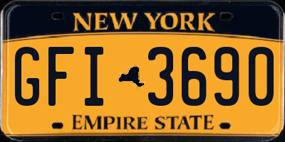 NY license plate GFI3690